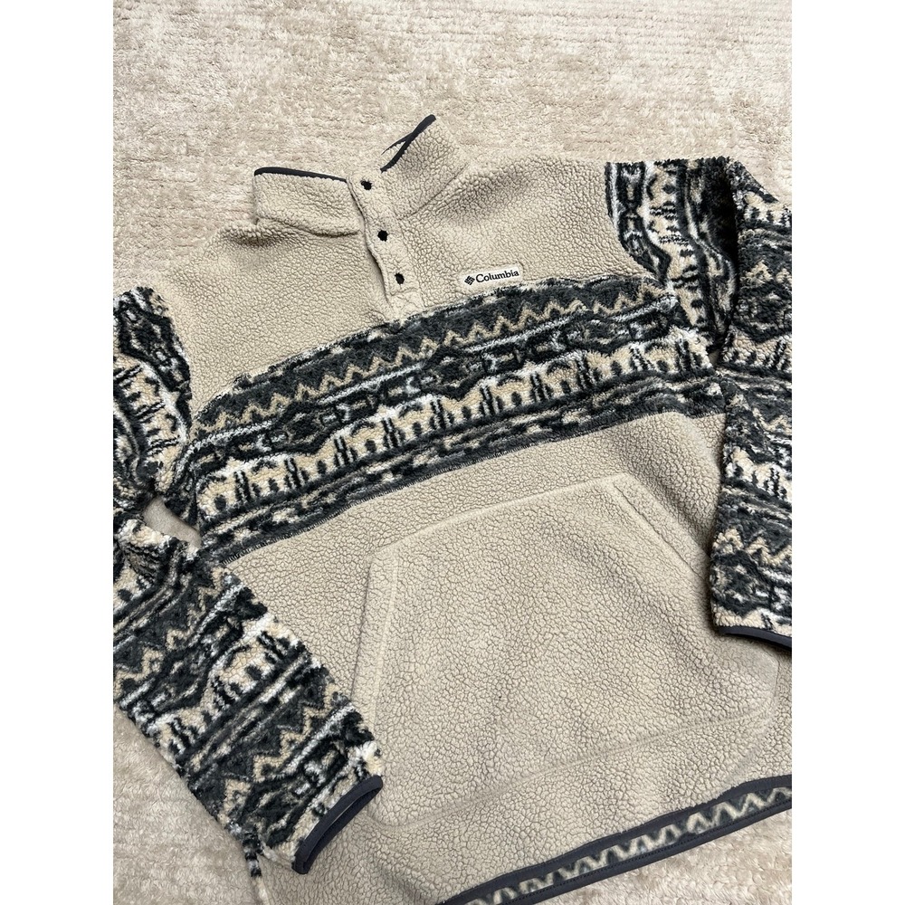 Columbia Rugged Ridge Sherpa Half-Snap Fleece Western Aztec print Men's Large